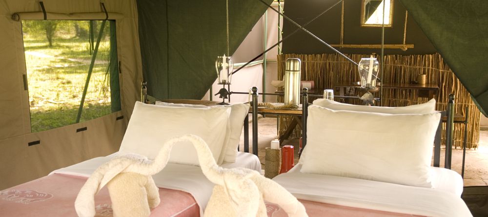 Tent interior at Lake Manze Tented Camp, Selous National Park, Tanzania - Image 15