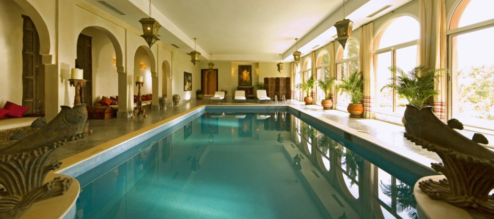 Luxurious indoor pool at Kasbah Tamadot, Atlas Mountains, Morocco - Image 2