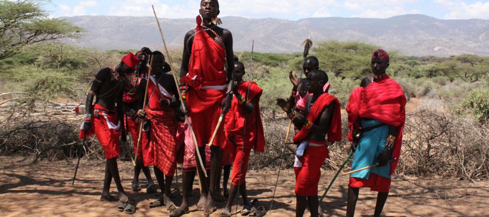 Maasai jumping at Lewa Wilderness Trails, Lewa Conservancy, Kenya - Image 6