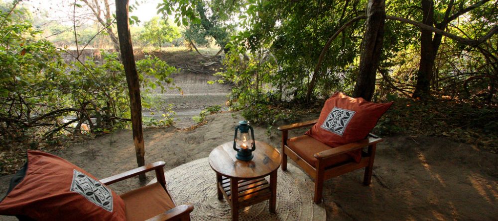 Outdoor lounge at Mwamba Bush Camp, South Luangwa National Park, Zambia - Image 9