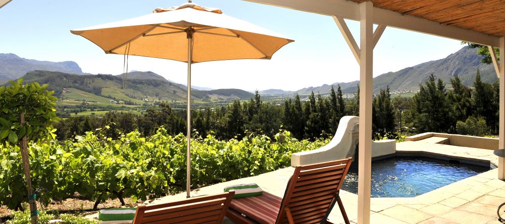 The veranda and private plunge pool overlooking the beautiful valley at La Petite Ferme, Franschhoek, South Africa - Image 5