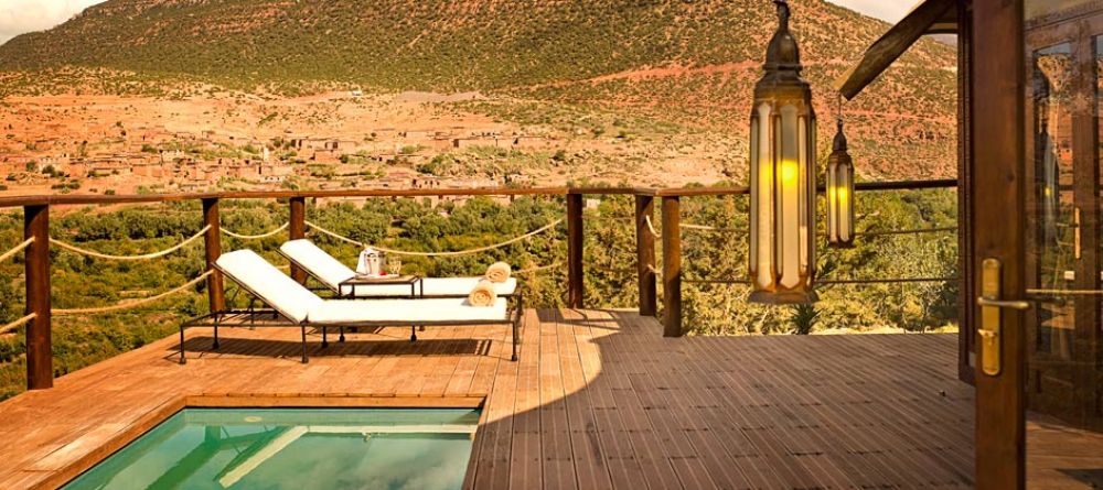 Private plunge pool and balcony at Kasbah Tamadot, Atlas Mountains, Morocco - Image 16