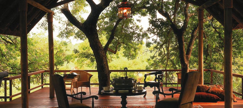 The main open-air lounge at Royal Malewane, Kruger National Park, South Africa - Image 17