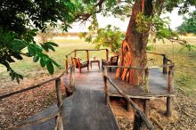 Private balcony at Nsolo Bush Camp, South Luangwa National Park, Zambia