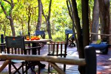 Outdoor dining at Gombe Forest Lodge, Gombe National Park, Tanzania