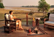 Relaxation on the deck at Kakuli Bush Camp, South Luangwa National Park, Zambia