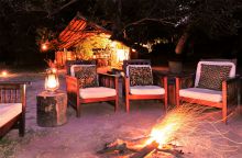 Campfire at Luwi Bush Camp, South Luangwa National Park, Zambia