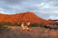 Sundowners at Mowani Mountain Camp, Damaraland, Namibia