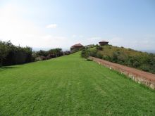 The sweeping manicured lawn extends up towards the main building at Bashay Rift Lodge, Karatu, Tanzania (Mango staff photo)