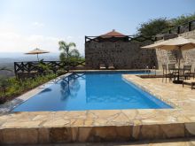 The pool overlooks the valley at Bashay Rift Lodge, Karatu, Tanzania (Mango staff photo)