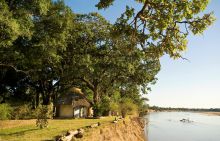 Camp exterior at Mchenja Bush Camp, South Luangwa National Park, Zambia