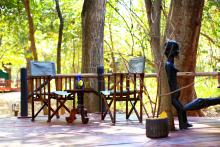 Relax on the patio at Gombe Forest Lodge, Gombe National Park, Tanzania