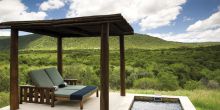 A private plunge pool and gazebo amid the sweeping vistas at Kwandwe River Lodge, Kwandwe Private Game Reserve, South Africa