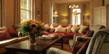 The elegant main lounge at Welgelegen Boutique Hotel, Cape Town, South Africa