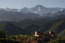 Setting of Kasbah Bab Ourika, Atlas Mountains, Morocco