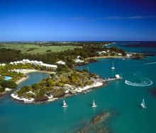 Aerial view of the grounds at Paradise Cove Hotel and Spa, Anse la Raie, Mauritius