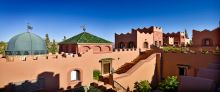 Architectural details of the buildings at Kasbah Tamadot, Atlas Mountains, Morocco