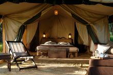 Tent interiot at Dunia Camp, Serengeti National Park, Tanzania