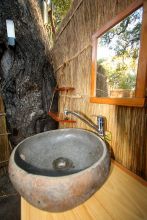 Bathroom at Mwamba Bush Camp, South Luangwa National Park, Zambia