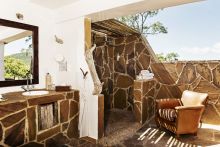 Bathroom at Baileys Banda, Beho Beho, Selous National Park, Tanzania