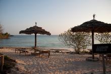 Beach seating at Chumbe Island Coral Park, Zanzibar, Tanzania Â© Oskar Henriksson