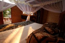 Bedroom at Mwamba Bush Camp, South Luangwa National Park, Zambia