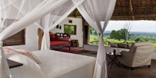 Bedroom view at Beho Beho, Selous National Park, Tanzania