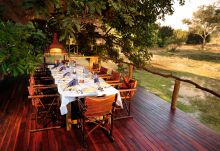 Outdoor dining at Bilimungwe Bush Camp, South Luangwa National Park, Zambia