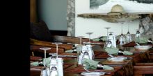 The elegantly set lunch table at Chem Chem Lodge, Lake Manyara National Park, Tanzania