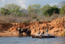 Boating at Chongwe River House, Lower Zambezi National Park, Zambia 