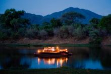 Dusk cruise at Chongwe River House, Lower Zambezi National Park, Zambia 