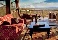 Deck with a view at The Elephant Camp, Victoria Falls, Zimbabwe