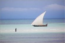 Private dhow cruises take guests around the island to explore at Kinasi Lodge, Mafia Island, Tanzania