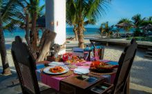 Dining at Waterlovers, Diani Beach, Kenya