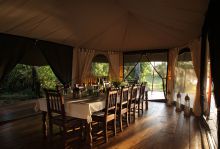 Dining at Ngare Serian Camp, Masai Mara National Reserve, Kenya