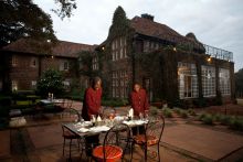 DInner in the formal garden- Giraffe Manor, Nairobi, Kenya