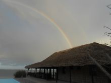 A rainbow over Hotel Le Paradisier, Tulear, Madagascar