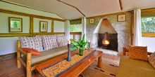 Family tent living room at Buhoma Lodge Bwindi, Bwindi Impenetrable Forest, Uganda