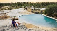 The granite pool overlooking the passing wildlife at Londolozi Granite Suites, Sabi Sands Game Reserve, South Africa