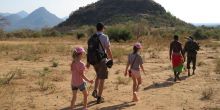 Family walking safari