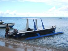 The boat used for scuba diving trips at Sakatia Lodge, Nosy Be, Madagascar (Mango Staff photo)