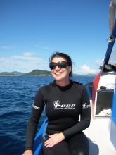 Mango staff member Casey on a scuba diving trip at Sakatia Lodge, Nosy Be, Madagascar (Mango Staff photo)