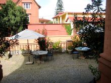 Patio area at Pavillon de L Emyrne, Antananarivo, Madagascar