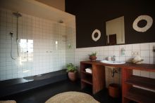 The simple but modern bathrooms at Bashay Rift Lodge, Karatu, Tanzania