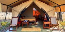 Tent interior at Sametu Camp, Serengeti National Park, Tanzania