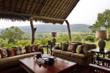 Open-air lounge at Beho Beho, Selous National Park, Tanzania