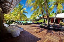 Main deck and pool area at Paradise Cove Hotel and Spa, Anse la Raie, Mauritius