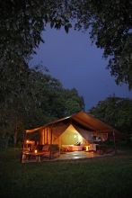 The exterior of the tents at Naibor Camp, Masai Mara National Reserve, Kenya