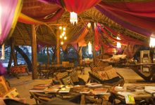 Main tent at night at Elephant Watch Camp, Samburu National Reserve, Kenya