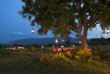 Outdoor dining at Beho Beho, Selous National Park, Tanzania